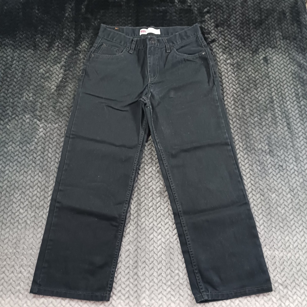 Levi's 550 Jeans Boys 11 Black Cotton Denim Straight Relaxed Travel Streetwear